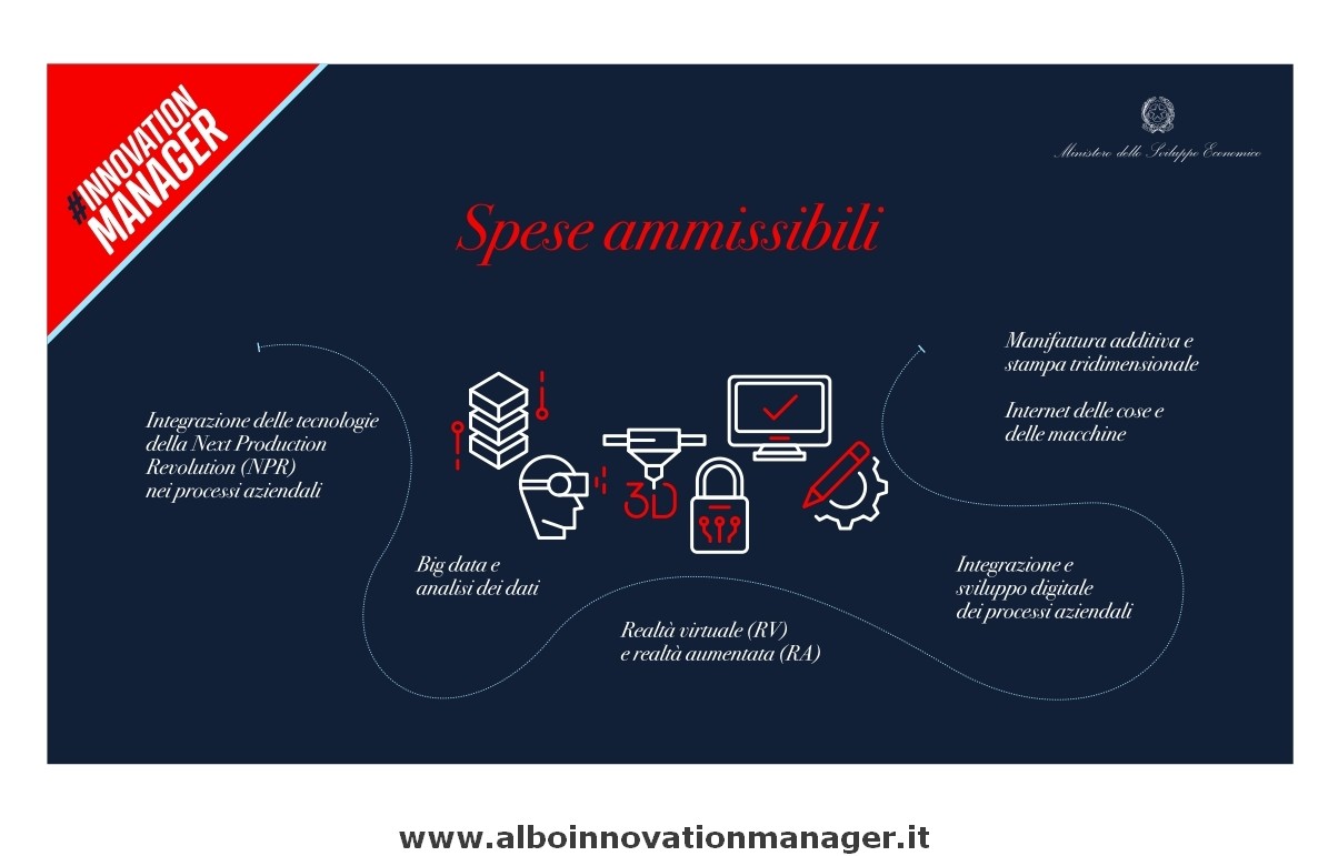 Info Innovation Manager Infografica Mise per Innovation Managar le spese ammissibili